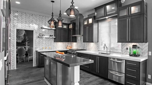 کابینت دو رنگ کلاسیک